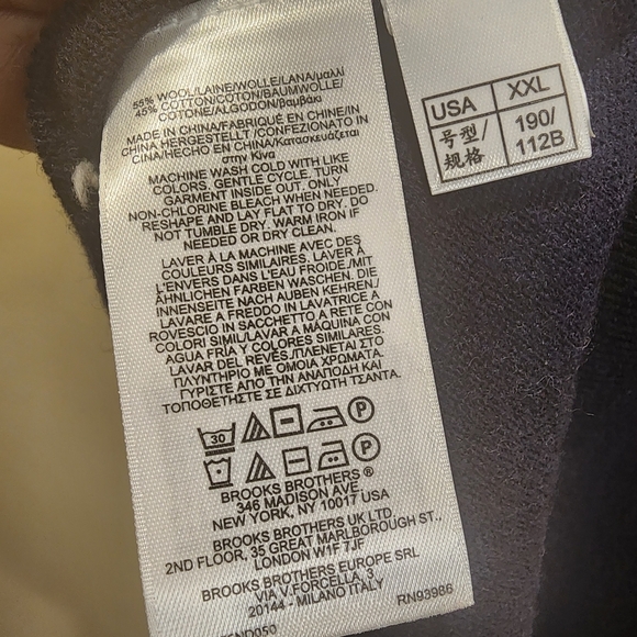 Brooks Brothers Vintage Men's Navy Blue Wool Blend quarter zip sweater size XXL - Picture 6 of 13